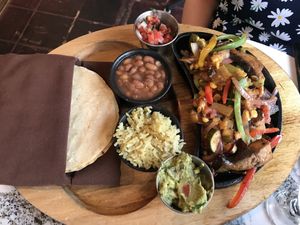 Vegan fajitas  at Tac/Quila in Palm Springs