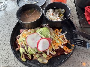 Jackfruit enchiladas  at Tac/Quila in Palm Springs