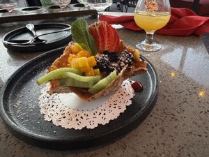 Vegan fruit tarte   at Tac/Quila in Palm Springs