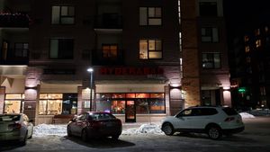 Exterior, January 2022. at The Hyderabad Indian Grill in Bloomington