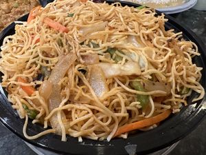 Veg noodles, excellent!  at The Hyderabad Indian Grill in Bloomington