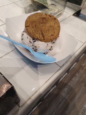 V ice cream sandwich at The Baked Bear in San Francisco