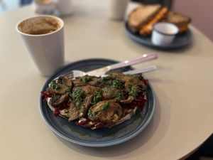 Mushroom toast  at Café Blá in Munich