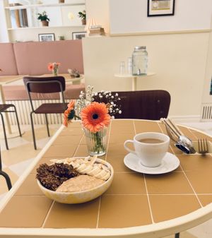 Cozy decor and free coffee refills.  at Banacado in Stockholm