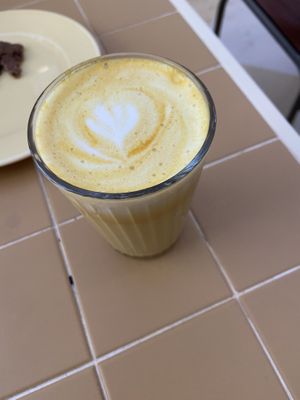 Turmeric latte  at Banacado in Stockholm
