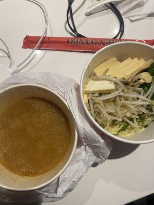 Vegan Miso Ramen (they kindly wrapped the broth separately so it wasn’t messy) at Ramen Danbo in South Brisbane
