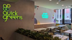 Stall front at Quick Greens - Funan Ctr in Central Singapore
