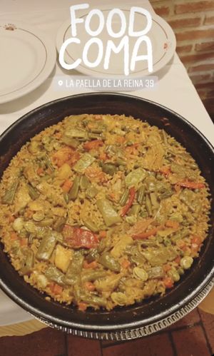 Vegan paella at La Paella de la Reina in Madrid