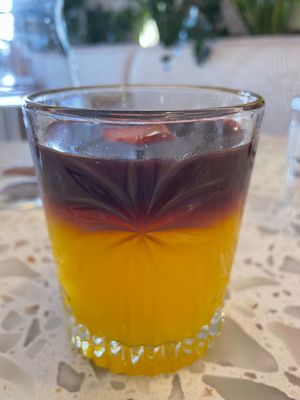 Tea and juice combo at Augusto in Lisbon