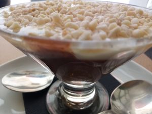 Chocolate parfait at Fangas Veg in Coimbra