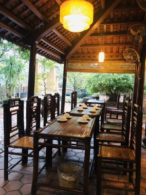 Seating available in large sections  at Thien Tam in Hue