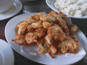 Fried mushrooms at Thien Tam in Hue