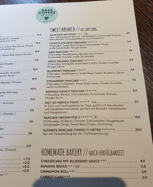 Sweet brunch options at Base Coffee in Bamberg