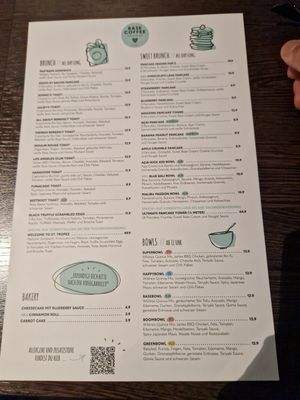 Menu at Base Coffee in Bamberg