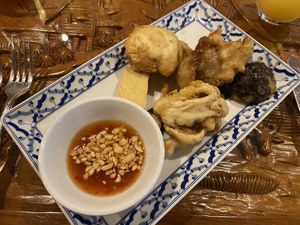 Tofu and battered mushrooms  at Thai Emerald in Cirencester