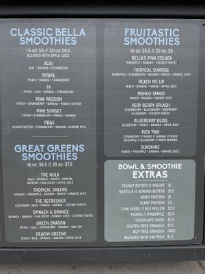 Menu3 at Cafe Bella in San Diego