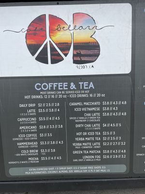 Menu2 at Cafe Bella in San Diego