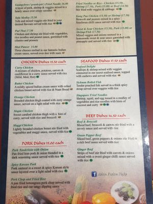 Menu  at Soo Good Kitchen “Asian Fusion Cuisine” in Digby