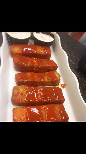 Vegan tofu buffalo at Eat at Jumbos in Somerville