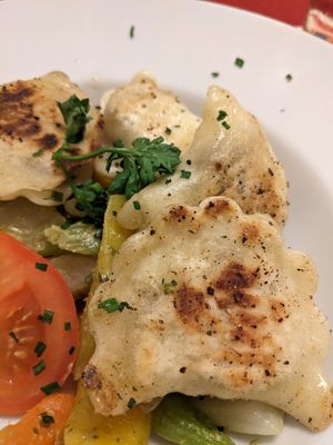 Steinpilz-Pasta mit Gemüse at Gasthof Bauer in Kirchham