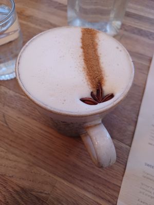 Chai latte with oat milk at Common Ground in North London