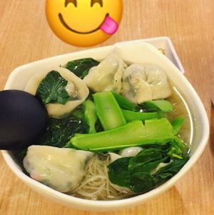 Dumplings with rice noodles  at Happy Veggies - Wanchai in Hong Kong Island
