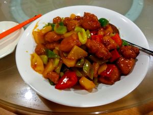 One of many dishes in the fixed set dinner at Happy Veggies at Happy Veggies - Wanchai in Hong Kong Island