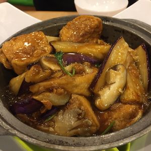 Tofu, eggplant and mushroom clay pot  at Happy Veggies - Wanchai in Hong Kong Island