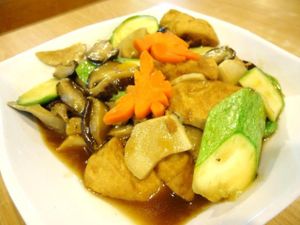 翠瓜什菌豆腐 at Happy Veggies - Wanchai in Hong Kong Island