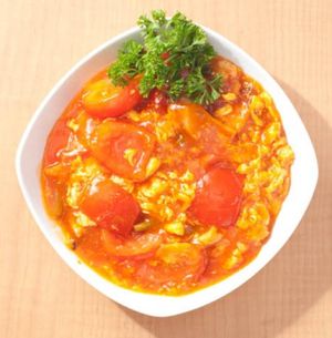 蕃茄煮滑蛋 at Happy Veggies - Wanchai in Hong Kong Island