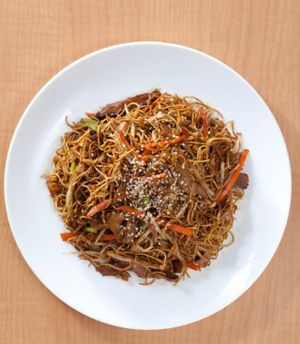 豉油皇銀芽炒麵 at Happy Veggies - Wanchai in Hong Kong Island