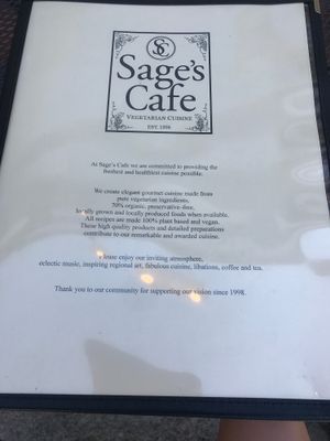 Menu cover at Sage's Cafe in Salt Lake City