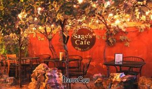 The best seat...under our grapevines  at Sage's Cafe in Salt Lake City