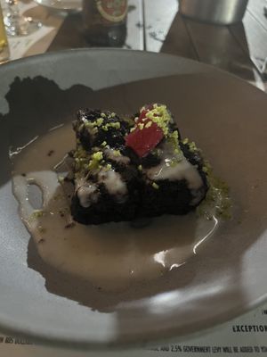 Vegan brownie  at Cocktail Kitchen in Bridgetown