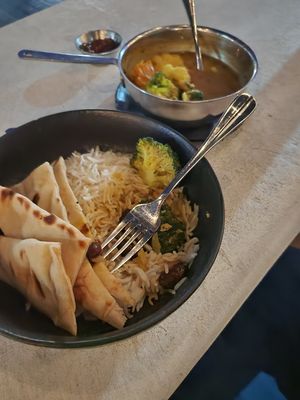 Vegetable curry perfect $25 USA or $50 Bajan  at Cocktail Kitchen in Bridgetown