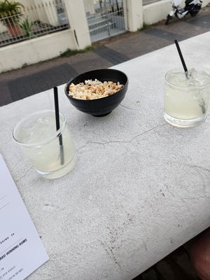 Happy hour margaritas  at Cocktail Kitchen in Bridgetown