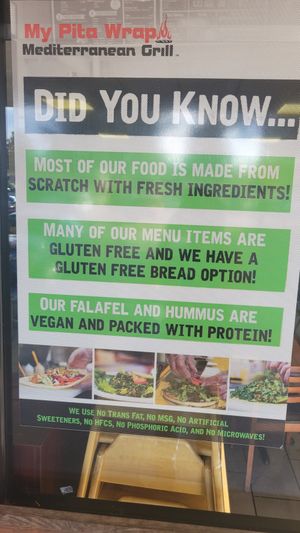 Menu info at My Pita Wrap Mediterranean Grill in Flagstaff