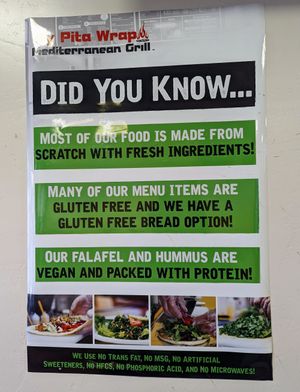 My Pita Wrap Mediterranean Grill sign at My Pita Wrap Mediterranean Grill in Flagstaff