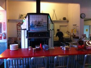 wood oven at Engfer Pizza Works in Santa Cruz