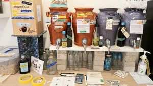 oil and vinegar refill station at Almang Market in Seoul