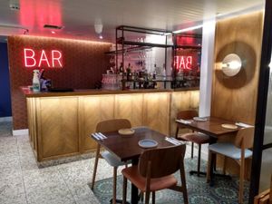 Bar and dining room at East West in North West London