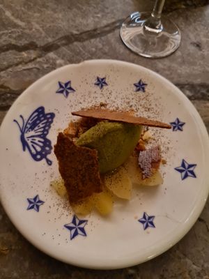 Basil ice cream with potato at Savage in Brussels