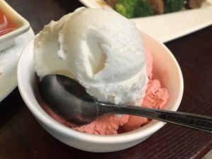 Soy ice cream - mango and vanilla   at CoCo Lin Vegetarian House in Ridgewood