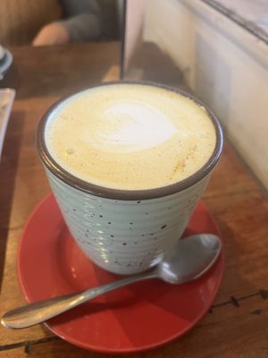 Tumeric Milk  at Café Raíz in Santiago