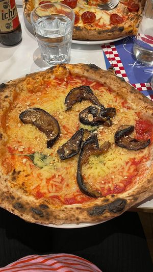 Eggplant on pizza is so tasty! (Ask for vegan cheese)   at Razzo Pizza Napoletana in Edinburgh