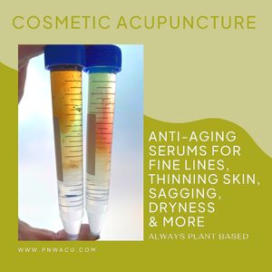 Custom plant based serums at PNW Cosmetic Acupuncture in Seattle