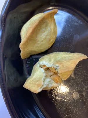 vegetable-filled gyozas  at Ramenka in Budapest