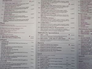 menu  at Goa India in Gottingen