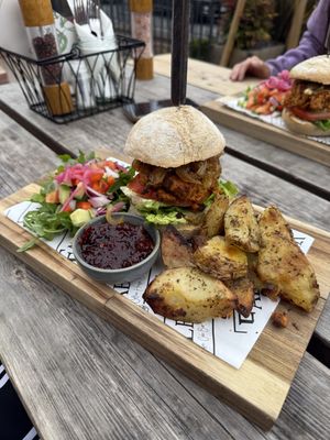 Sweet potato burger  at Fables Coffee House in Edwinstowe
