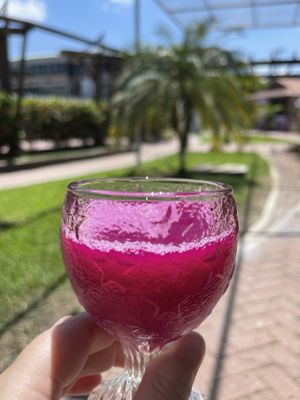 Drago fruit limeade  at Buddha Bowl Belize in San Ignacio